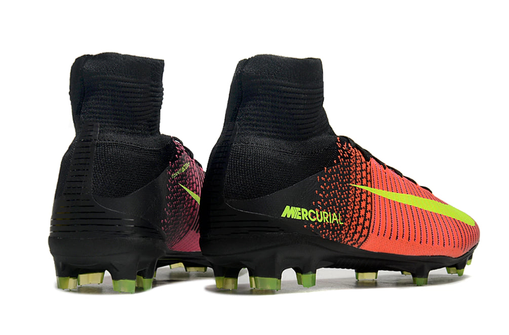 Chuteira Nike Mercurial Superfly 5 Elite Campo - Preto/Laranja/Verde