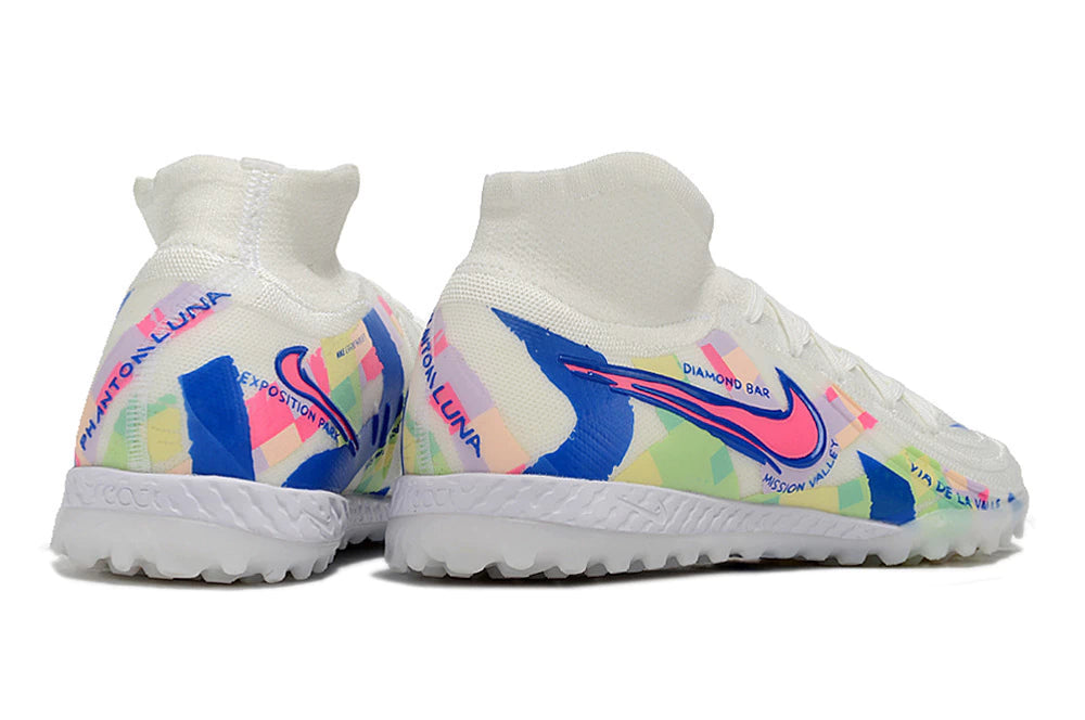 Chuteira Nike React Phantom Luna 2 Elite Society - Branco/Rosa