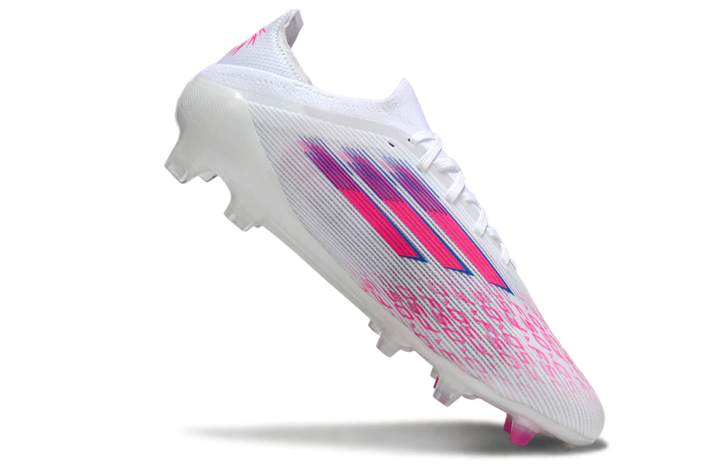 Chuteira Adidas F50 X Campo - Branco/Rosa