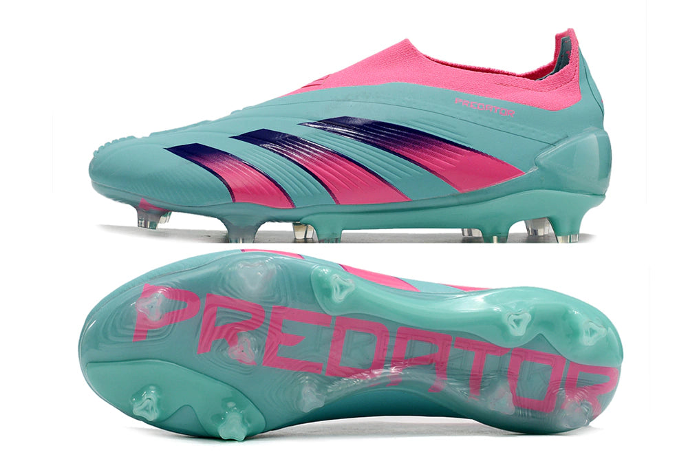 Chuteira Adidas Predstrike Elite Laceless Campo - Azul/Rosa