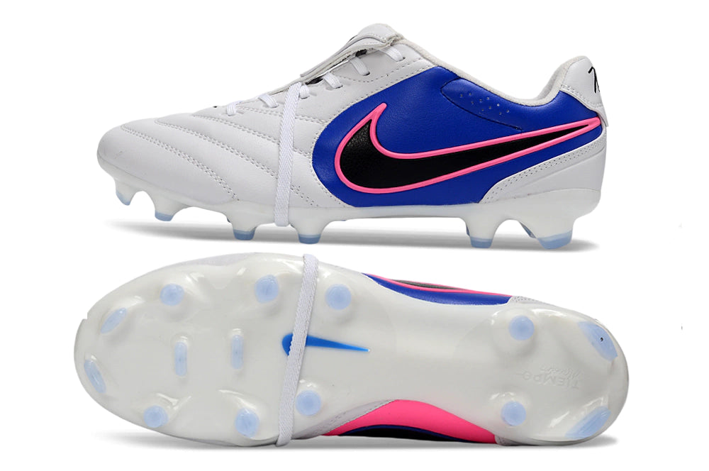 Chuteira Nike Tiempo Ligera Pro FG - Branco/Azul