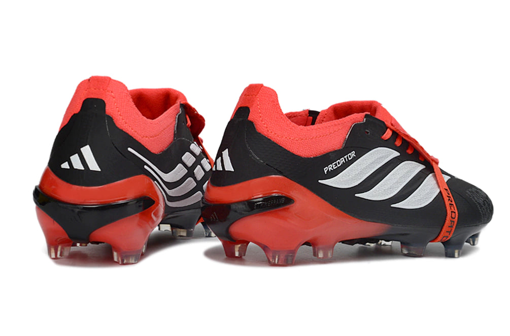 Chuteira Adidas Predator Tongue 26 Elite FG - Preto/Vermelho