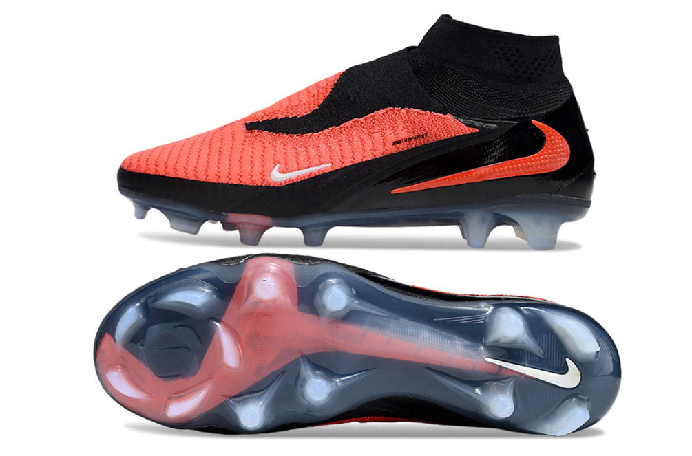 Chuteira Nike Phantom 6 Elite Botinha Campo - Preto/Laranja