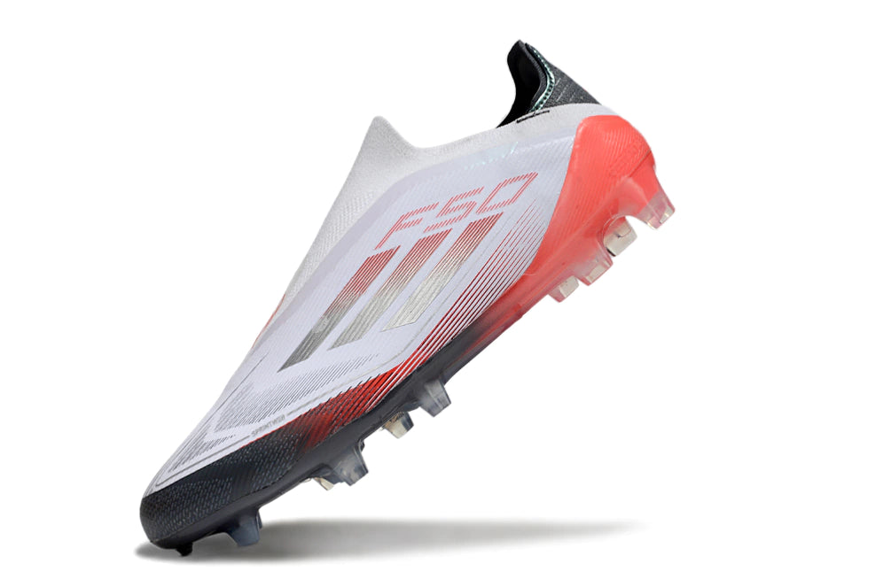 Chuteira Adidas F50 X Laceless Campo - Cinza - Branco/Preto