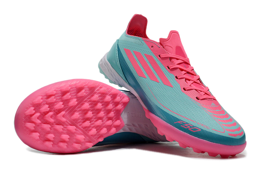 Chuteira Adidas X F50 Pro Society - Azul/Rosa/Branco