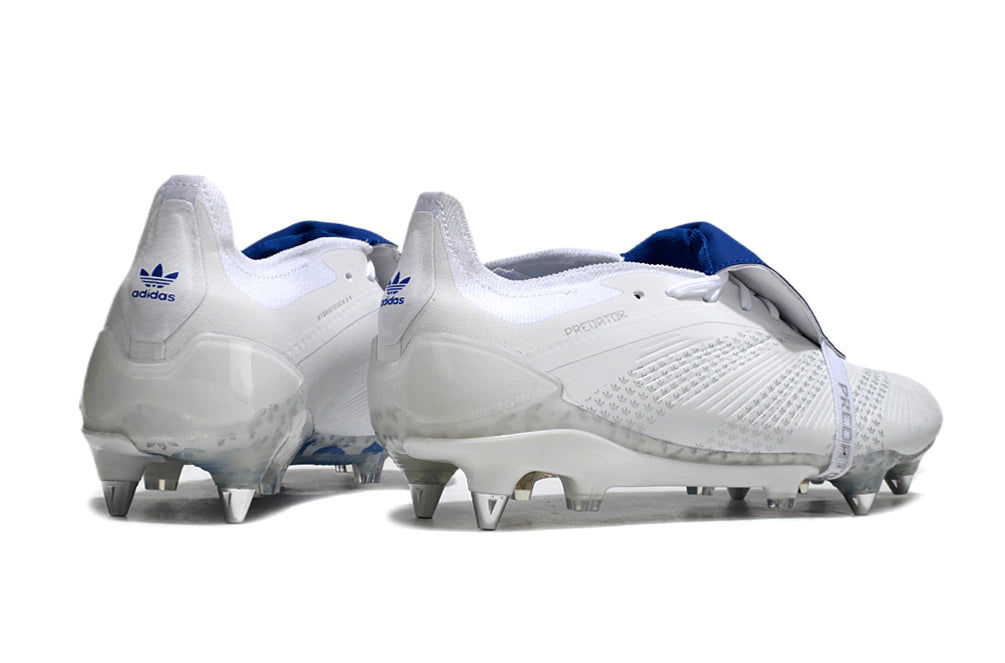 Chuteira Adidas Predator Elite Tongue SG - Branco/Azul