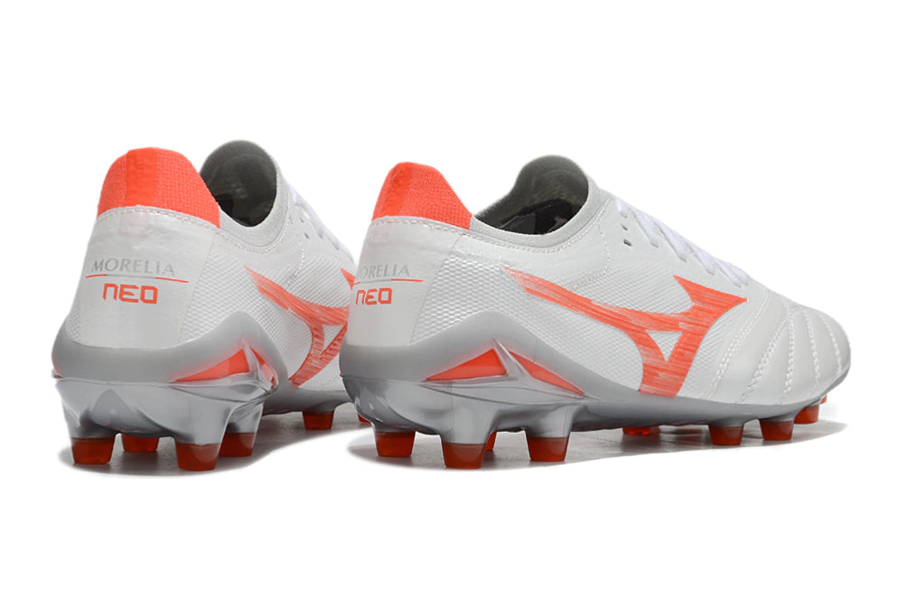 Chuteira Mizuno Morelia Neo 4 Campo - Branco/Vermelho