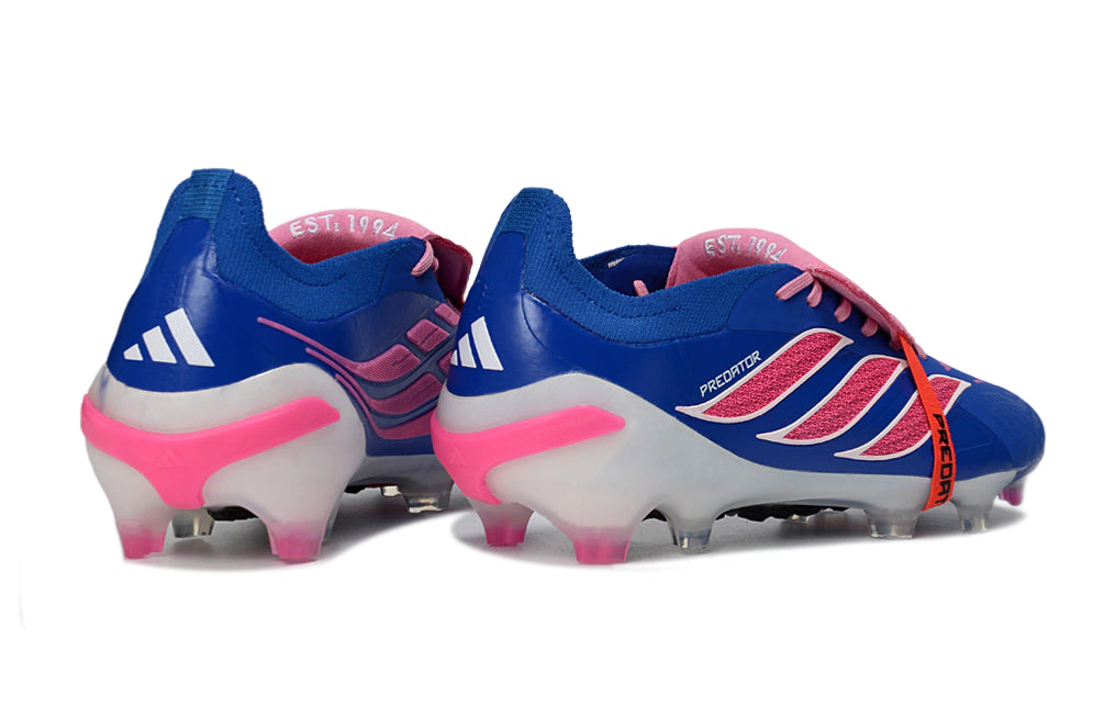 Chuteira Adidas Predator Tongue 26 Elite FG - Azul/Rosa