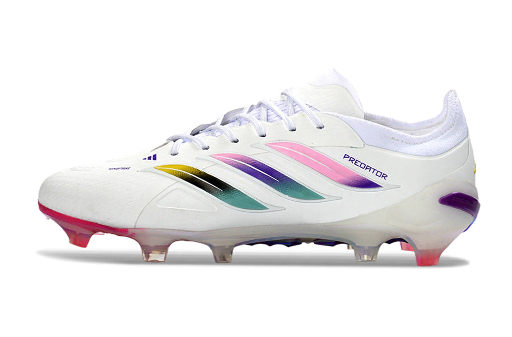 Chuteira Adidas Predator Elite 26 Campo FG - Branco/Rosa