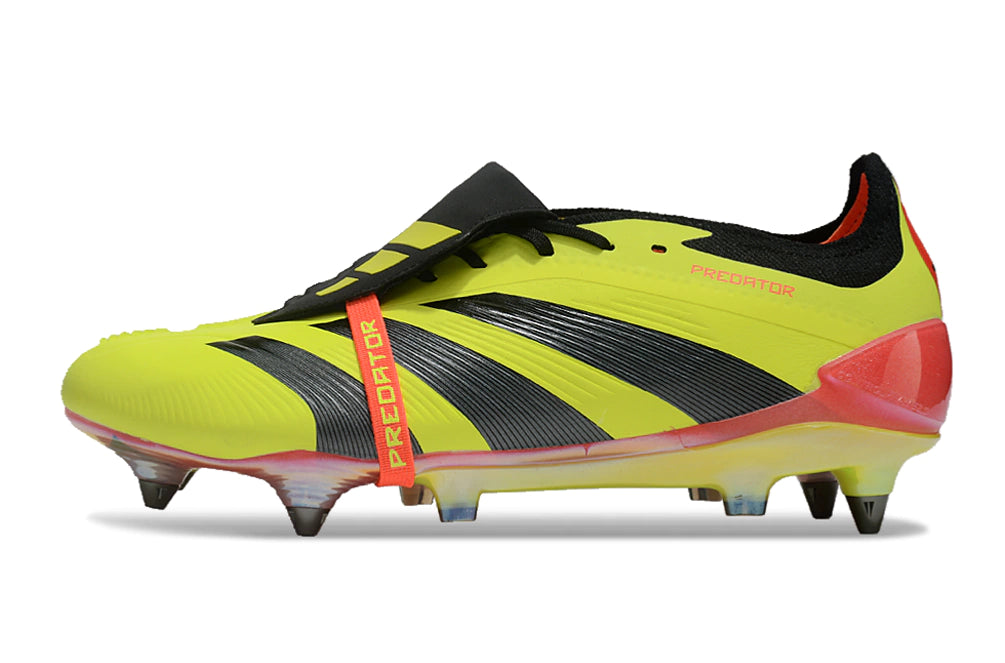 Chuteira Adidas Predator Elite Tongue SG - Amarelo/Vermelho/Preto