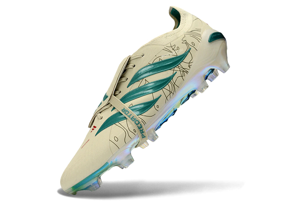Chuteira Adidas Predator Tongue 26 Elite FG - Bege