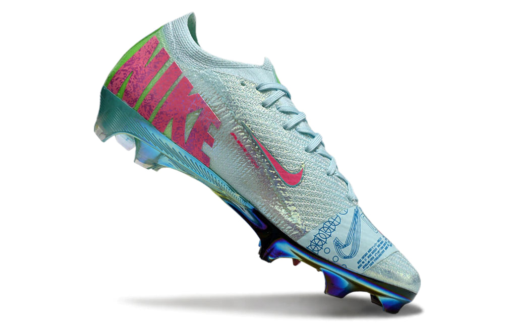 Chuteira Nike Air Zoom Mercurial Vapor 16 Elite FG - Azul/Verde/Rosa