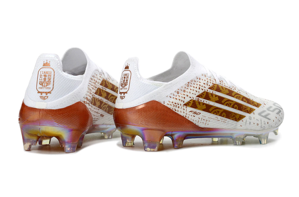 Chuteira Adidas F50 X Campo - Branco/Dourado