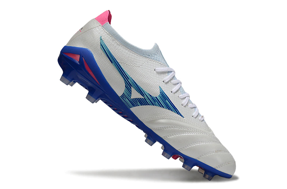 Chuteira Mizuno Morelia Neo 4 Campo - Branco/Azul