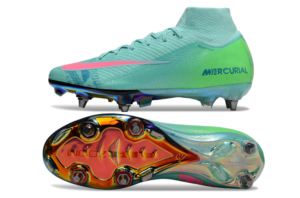 Chuteira Nike Air Zoom Mercurial Superfly 10 Elite SG - Verde/Azul