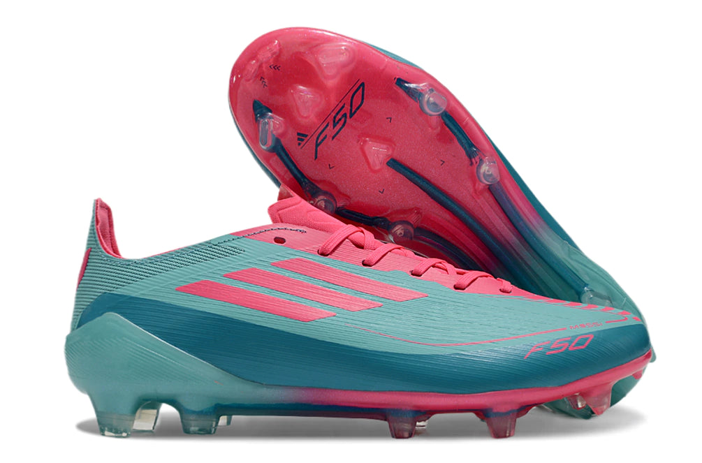 Chuteira Adidas F50 X Campo - Azul/Rosa