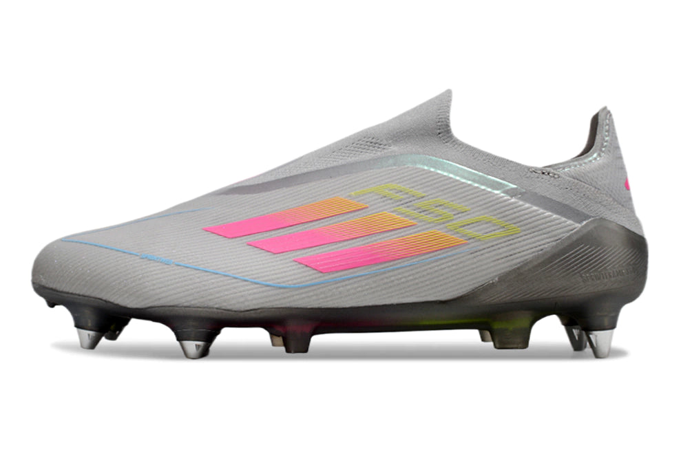 Chuteira Adidas F50 X Laceless Campo SG - Cinza/Rosa