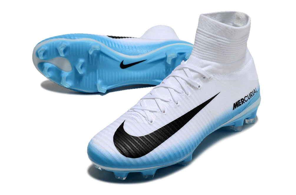 Chuteira Nike Mercurial Superfly 5 Elite Campo - Azul/Branco