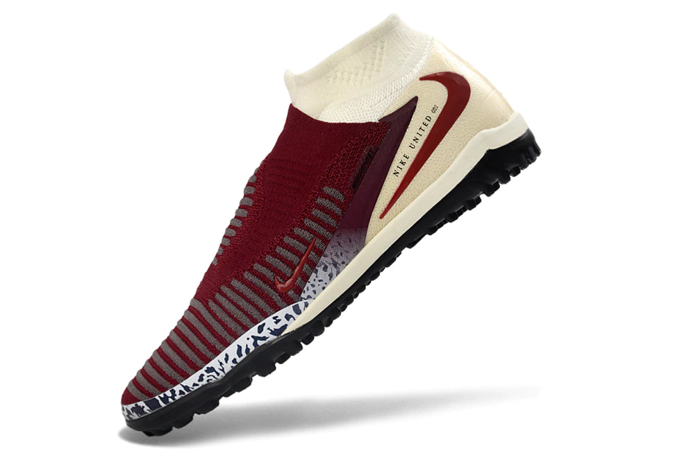 Chuteira Nike Phantom ReactX 6 Pro Botinha Society TF - Vinho