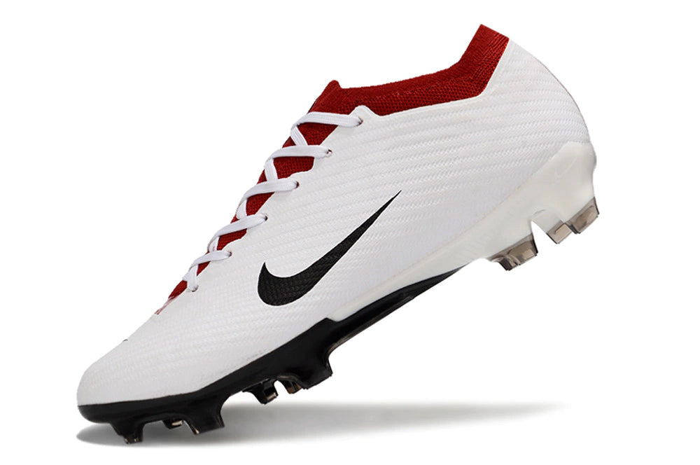 Chuteira Nike Air Zoom Mercurial Vapor 15 Elite Campo FG - Branco/Preto/Vermelho