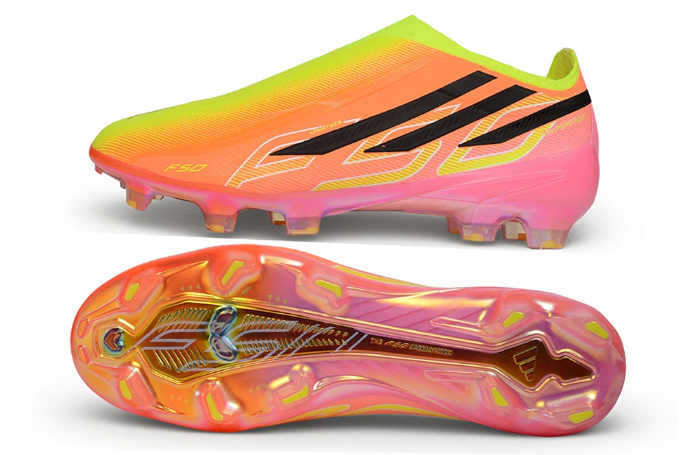 Chuteira Adidas F50 Hyperfast Laceless FG - Rosa