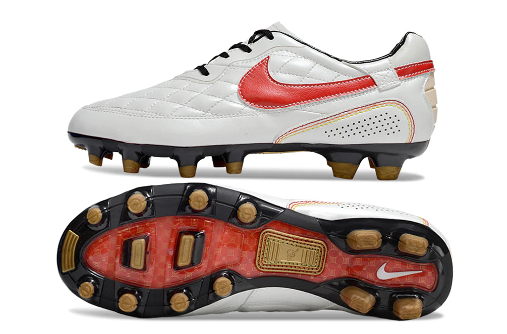Chuteira Nike Tiempo Legend 10R Elite Campo - Vermelho/Branco