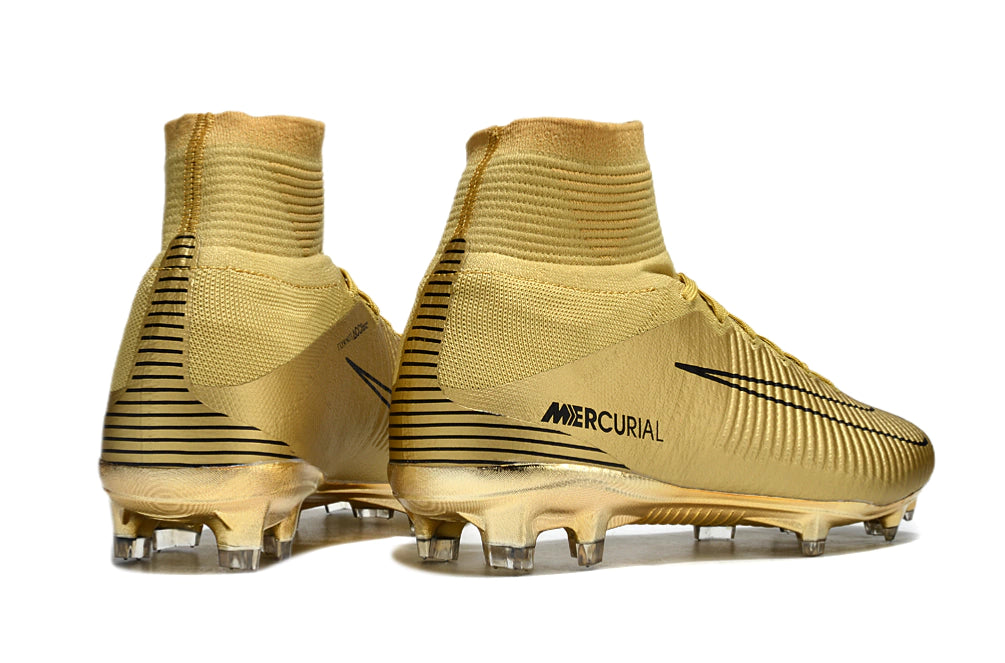 Chuteira Nike Mercurial Superfly 5 Elite Campo - Dourado/Preto