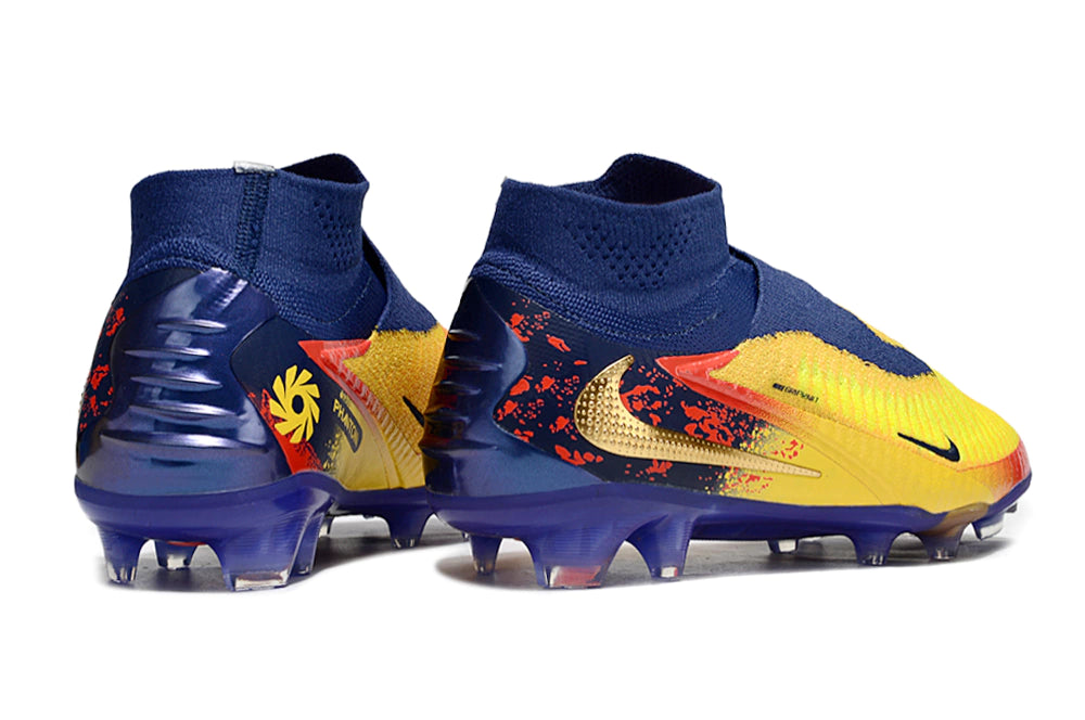 Chuteira Nike Phantom 6 Elite Botinha Campo - Amarelo/Azul