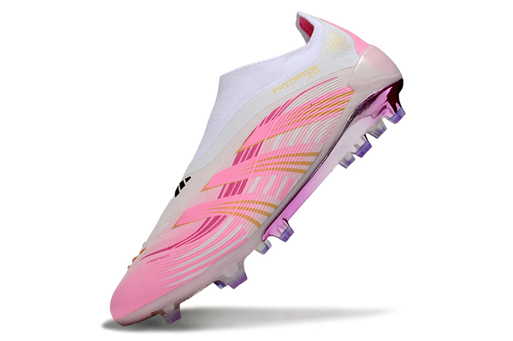 Chuteira Adidas Predator Elite 25 Laceless Campo - Branco/Rosa