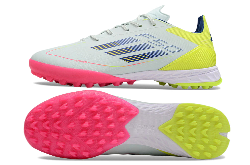 Chuteira Adidas X F50 Pro Society - Branco/Rosa/Verde