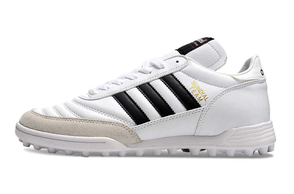 Chuteira Adidas Mundial Team Society - Branco/Preto/Dourado