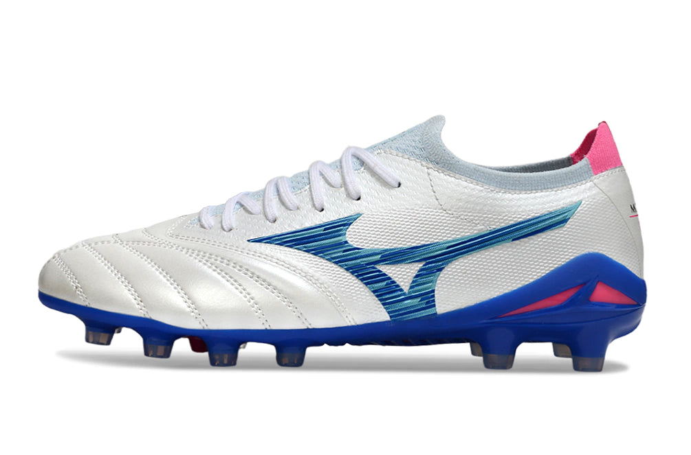 Chuteira Mizuno Morelia Neo 4 Campo - Branco/Azul