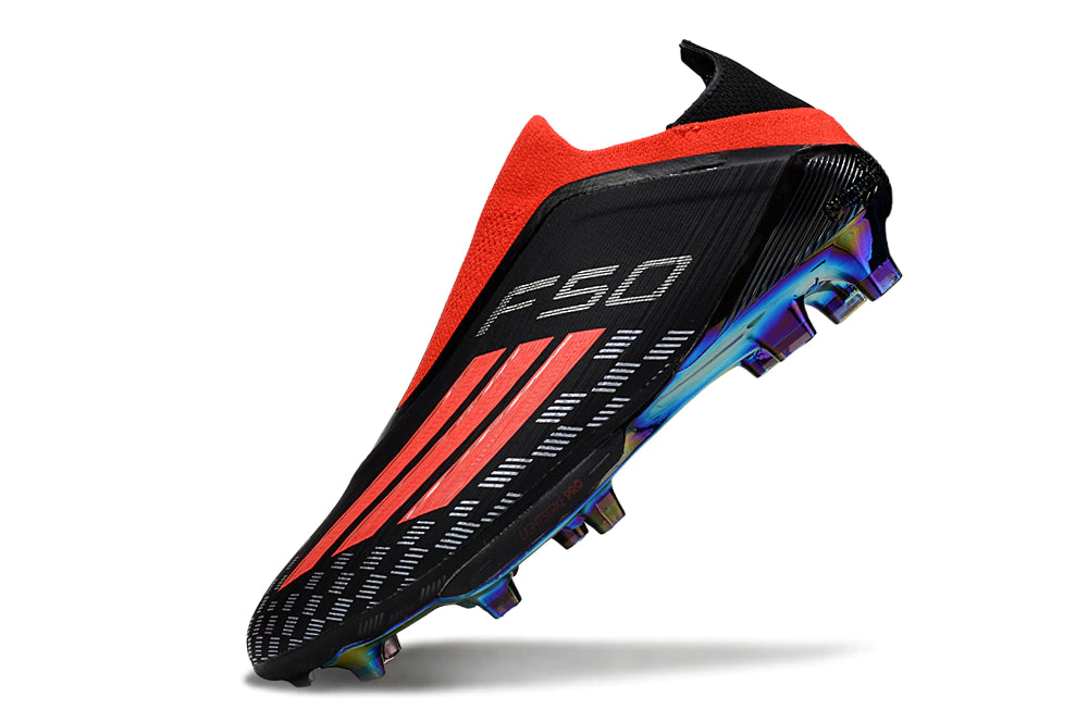 Chuteira Adidas F50 X Laceless Campo - Preto/Vermelho
