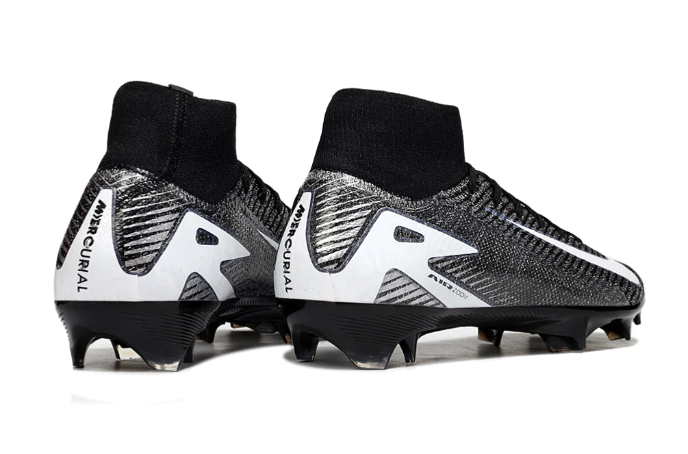 Chuteira Nike Air Zoom Mercurial Superfly 10 Elite Campo - Preto/Branco