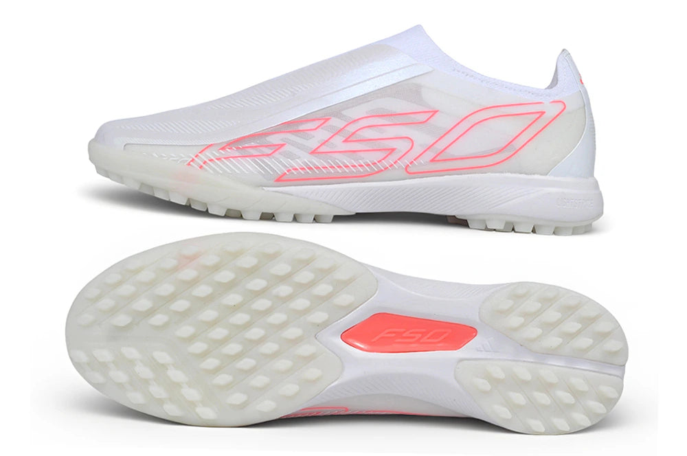 Chuteira Adidas F50 Hyperfast Laceless TF - Branco