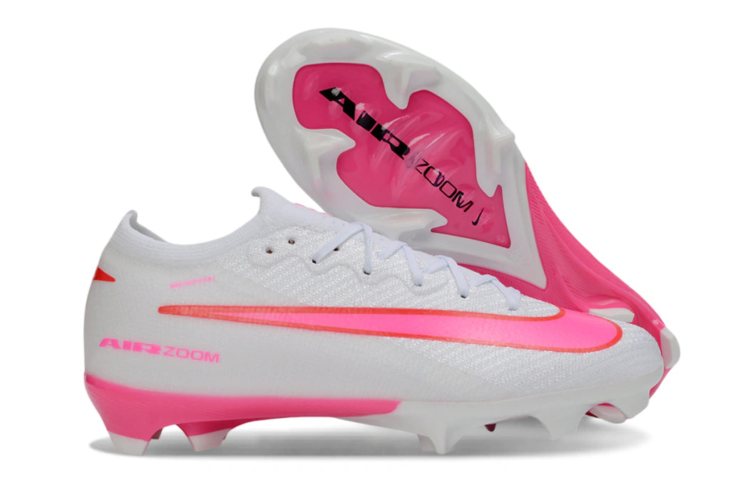 Chuteira Nike Air Zoom Mercurial Vapor 16 Elite FG - Branco/Rosa
