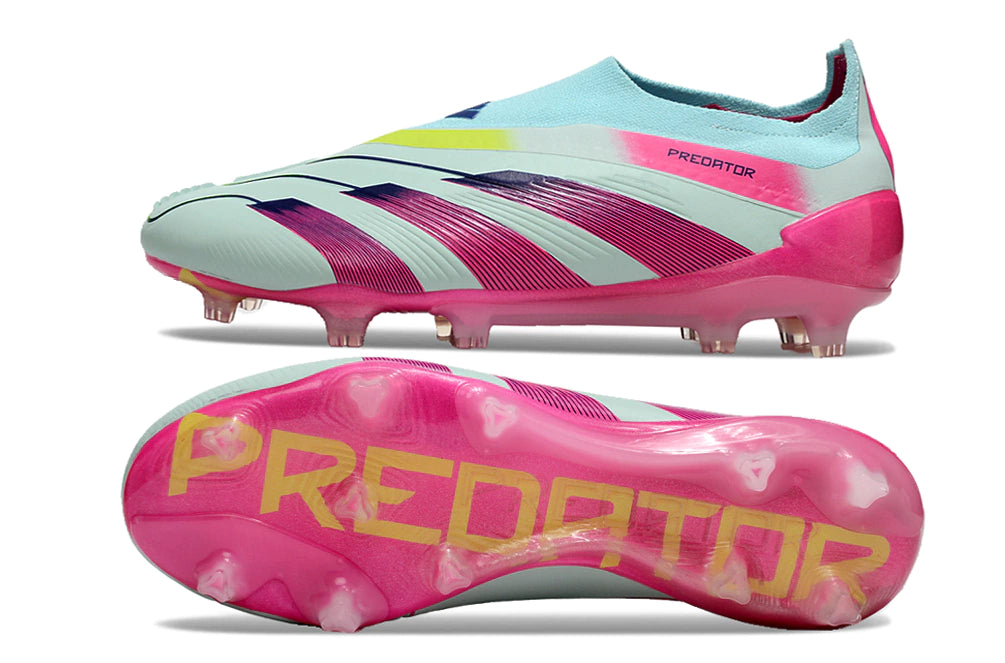 Chuteira Adidas Predstrike Elite Laceless Campo - Azul/Rosa