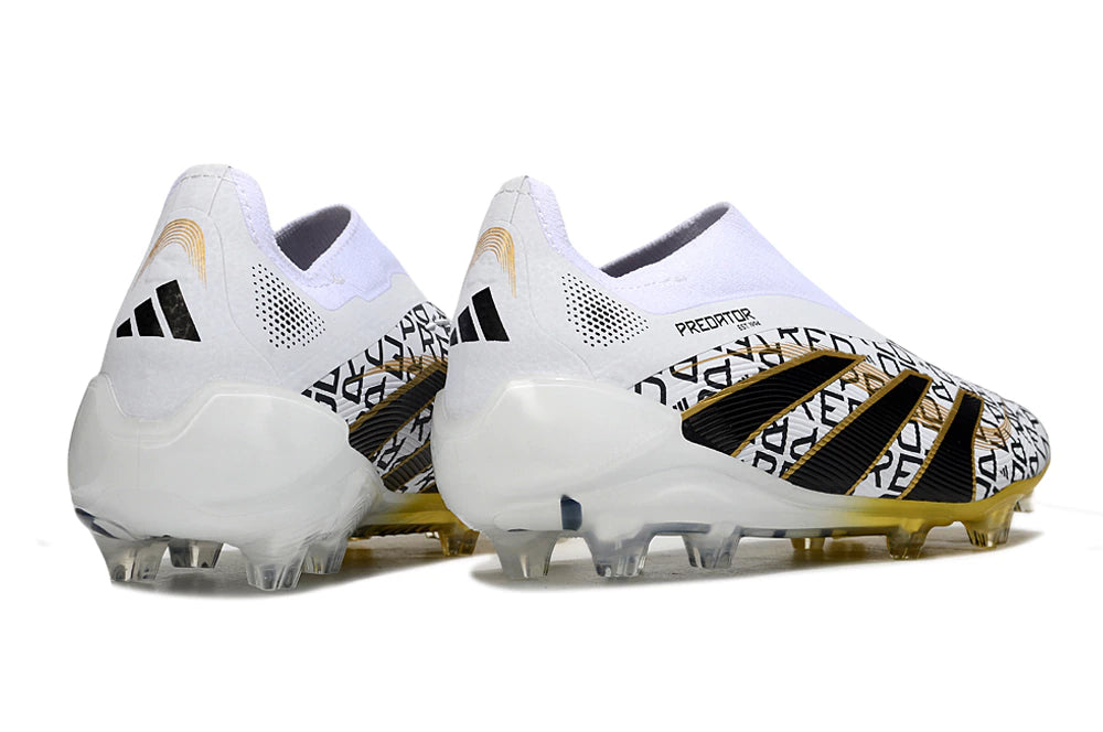 Chuteira Adidas Predator Elite 25 Laceless Campo - Branco/Dourado