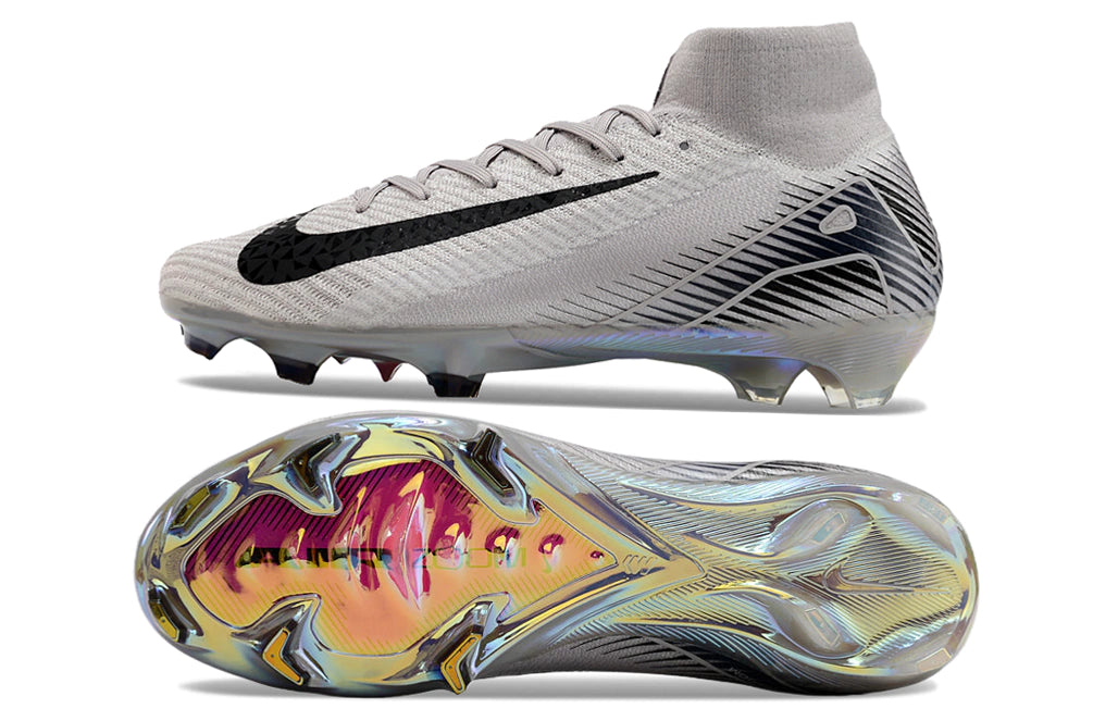 Chuteira Nike Mercurial Superfly 10 Elite Campo - Cinza/Preto/Azul