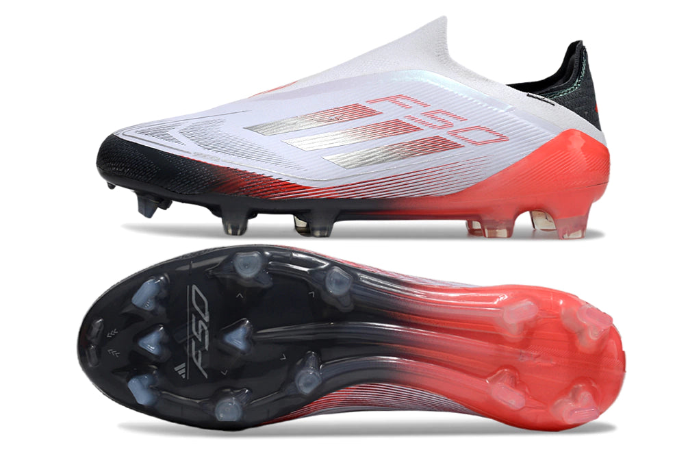 Chuteira Adidas F50 X Laceless Campo - Cinza - Branco/Preto