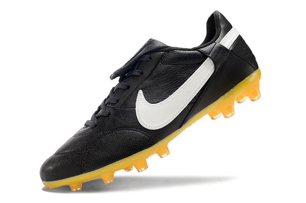 Chuteira Nike Premier 3 FG - Branco/Azul/Amarelo