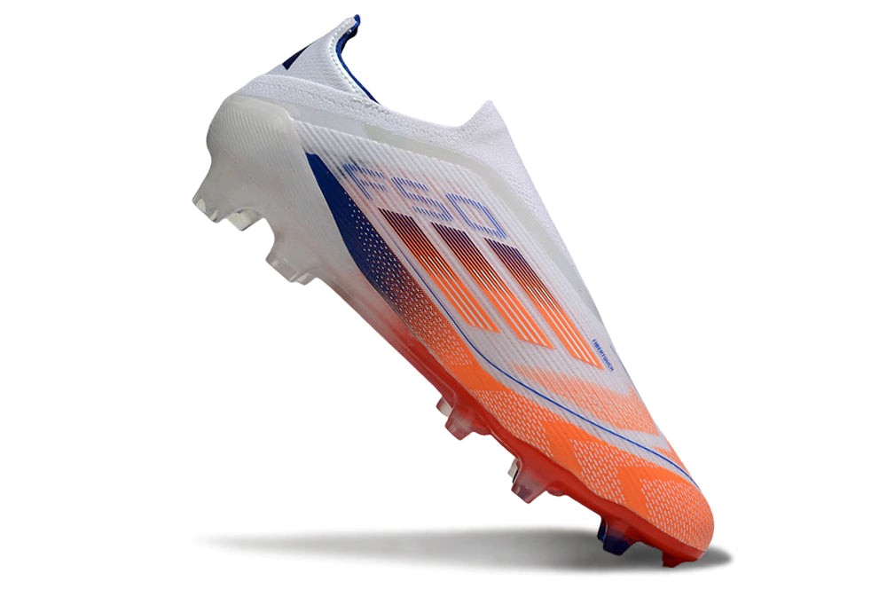 Chuteira Adidas F50 X Laceless Campo - Branco/Laranja