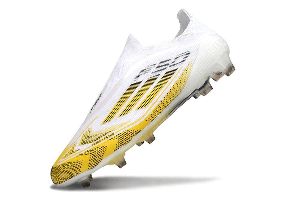 Chuteira Adidas F50 X Laceless Campo - Branco/Dourado