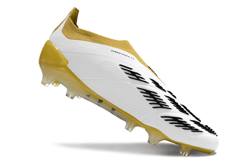 Chuteira Adidas Predstrike Elite Laceless Campo - Branco/Amarelo