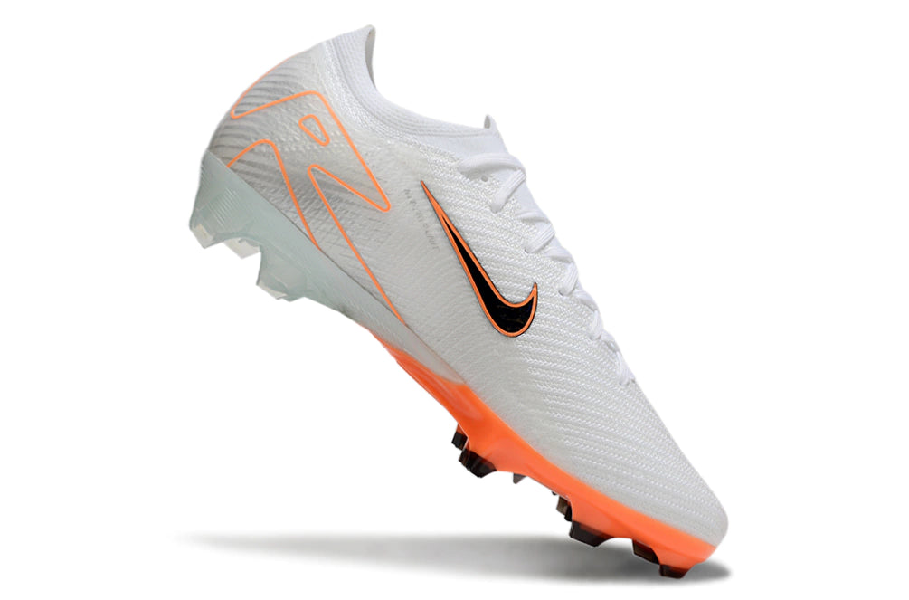 Chuteira Nike Air Zoom Mercurial Vapor 16 Elite FG - Branco/Laranja