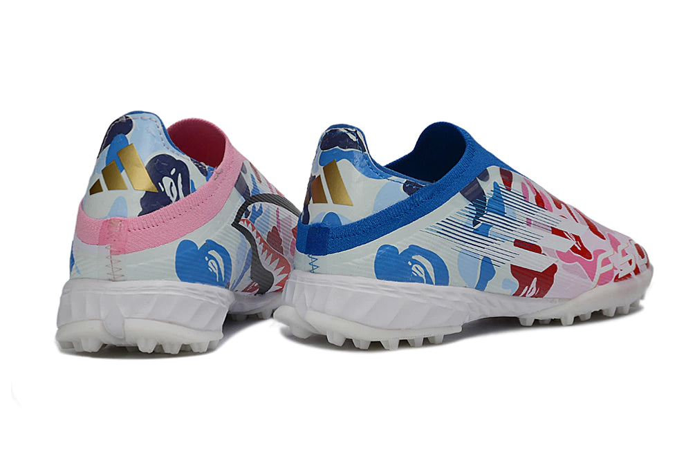 Chuteira Adidas F50 Pro Laceless Society - Branco/Rosa