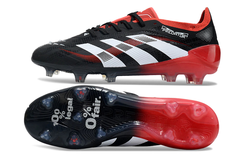 Chuteira Adidas Predator Elite 25 Campo FG - Preto/Vermelho