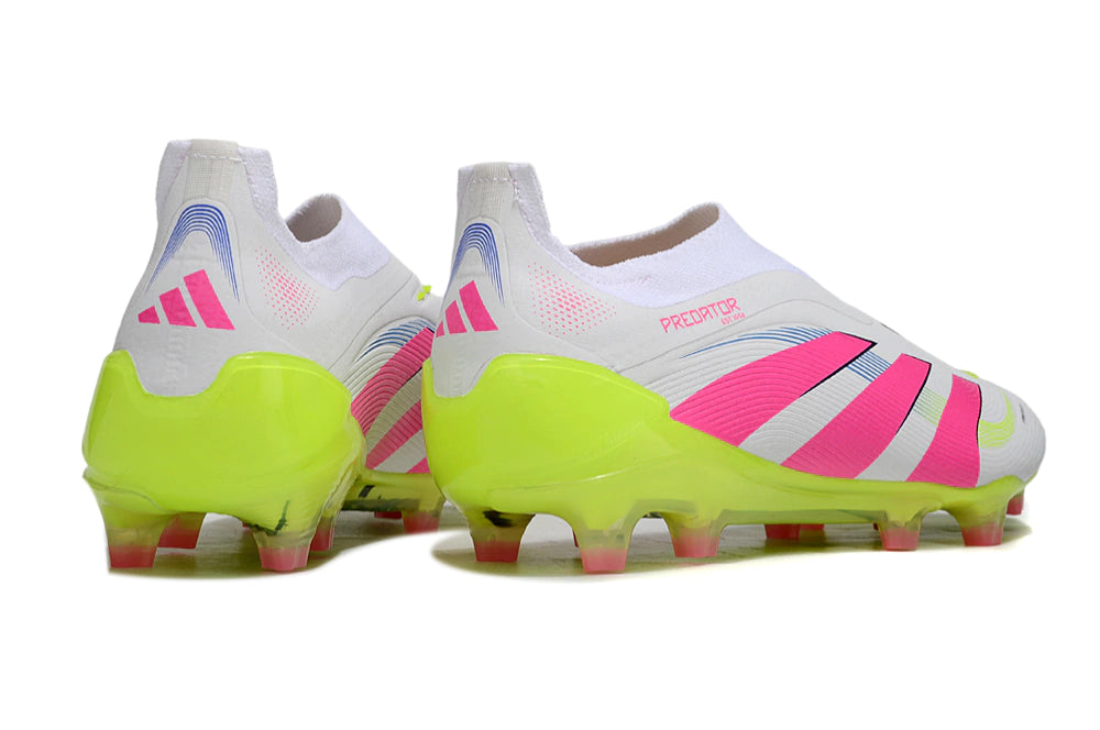 Chuteira Adidas Predator Elite 25 Laceless Campo - Branco/Rosa