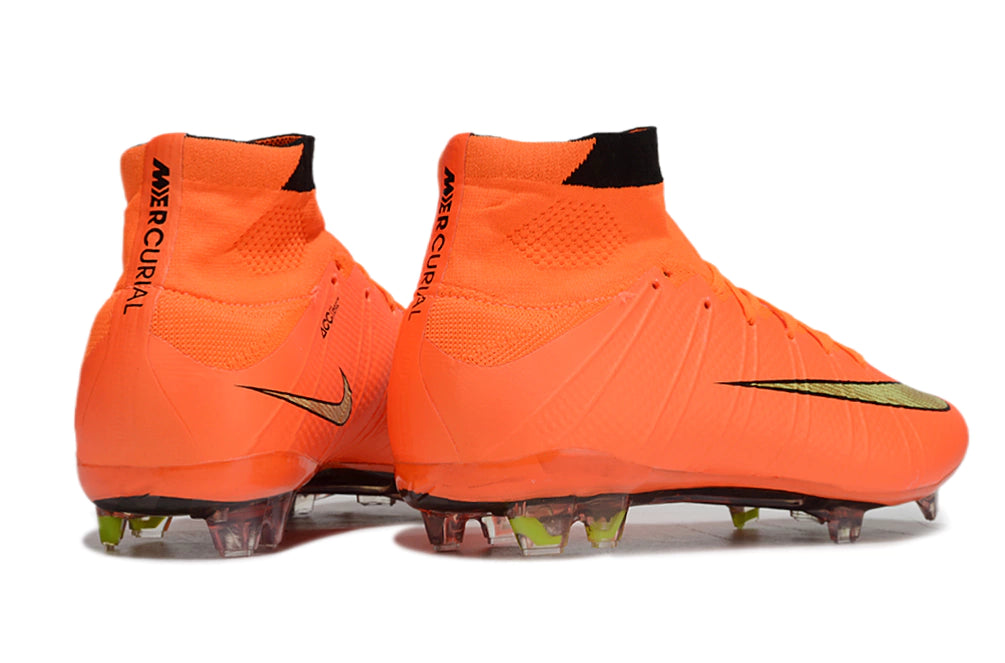 Chuteira Nike Mercurial Superfly 4 Elite Campo - Laranja/Preto