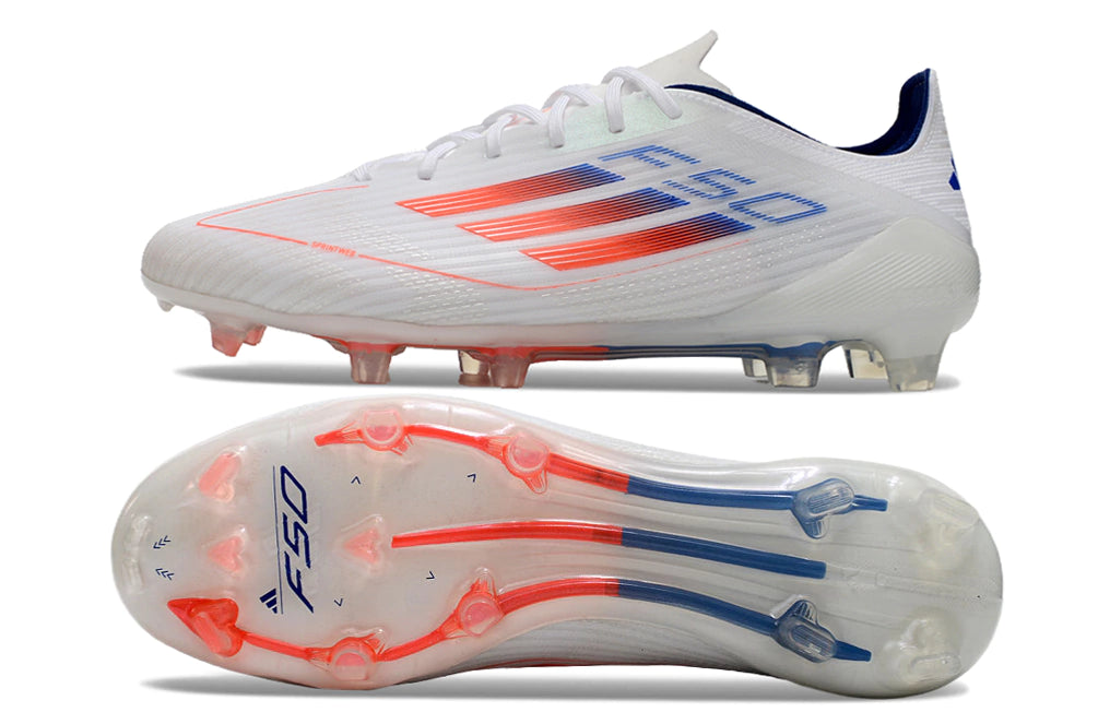 Chuteira Adidas F50 X Campo - Branco/Vermelho/Azul
